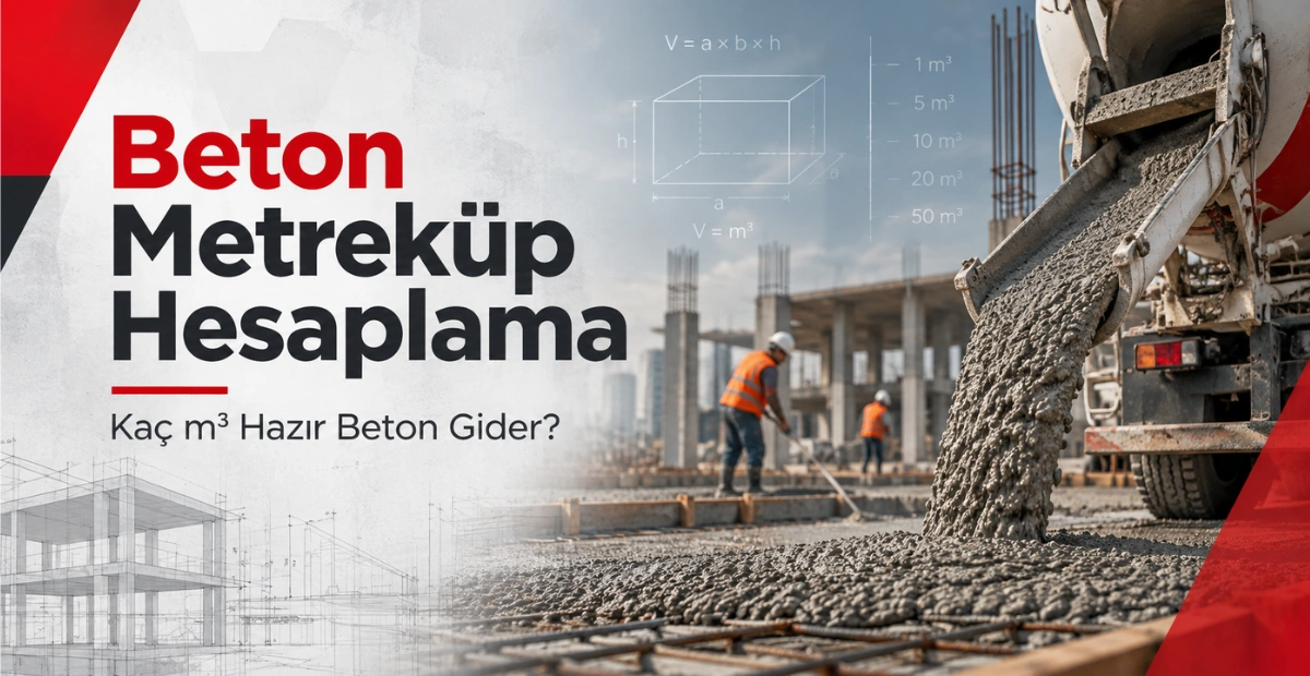 Beton metreküp hesaplama aracı ve hazır beton dökümü