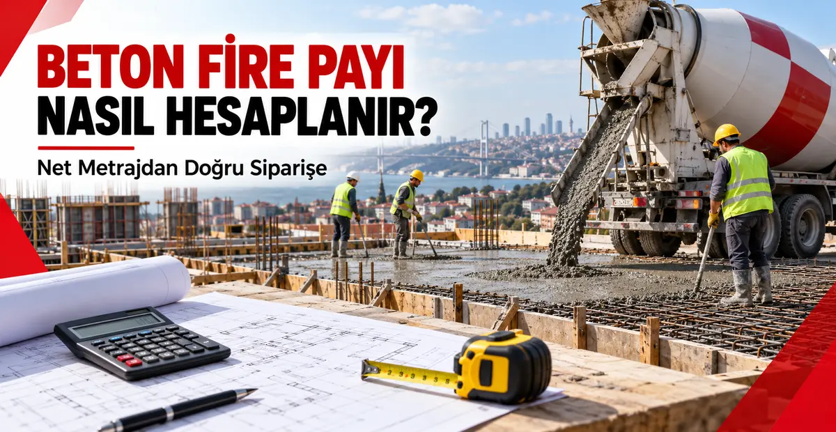 Hazır beton siparişinde fire payı ve metreküp hesaplama planı